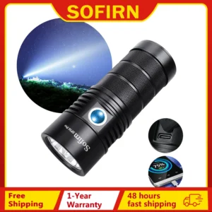 8000lm LED Flashlight USB C Rechargeable