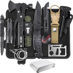 14-in-1 Survival Kit for Men: Camping, Hiking & Emergency Gear - Perfect Christmas Gift